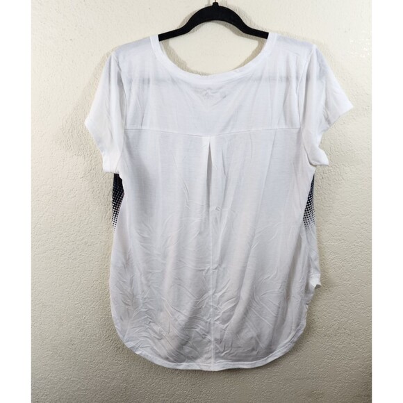 Xersion Womens XL White Active Mode Graphic Print Short Sleeve V-Neck T-Shirt - Picture 3 of 5